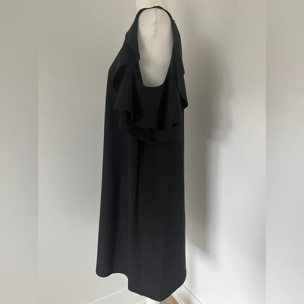 Kate Spade Black Cold Shoulder Crepe Dress Sz L *L